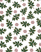 Green Leaf and Red Berry Garden Rug