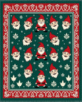 Christmas Gnome Red Green Snowflake Rug