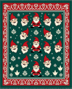 Christmas Gnome Red Green Snowflake Rug