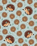 Cute Brown Hedgehog Leaf Medley Rug