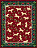 Crimson Labrador Berry Botanical Border Rug