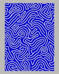 Dynamic Blue White Flowing Lines Rug