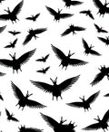 Black Flying Bird Silhouette Repeat Rug