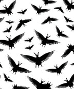 Black Flying Bird Silhouette Repeat Rug