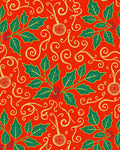 Vibrant Red Holly Berry Swirl Rug