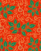 Vibrant Red Holly Berry Swirl Rug