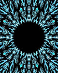 Abstract Ice Blue Radial Crests Rug