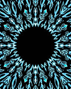 Abstract Ice Blue Radial Crests Rug