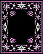 Fuchsia Snowflake Medallion Border Rug