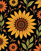 Golden Yellow Sunflower Garden Print Rug