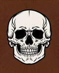 Creepy White Skull Brown Sunburst Rug