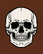 Creepy White Skull Brown Sunburst Rug