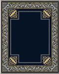 Ornate Gold Silver Celtic Border Rug
