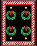 Festive Red Boughs and Bells Arrangement Rug