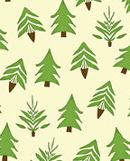 Chartreuse Green Forest Trees Repeating Landscape Rug