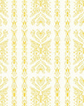 Golden Ochre Stylized Floral Stripe Rug