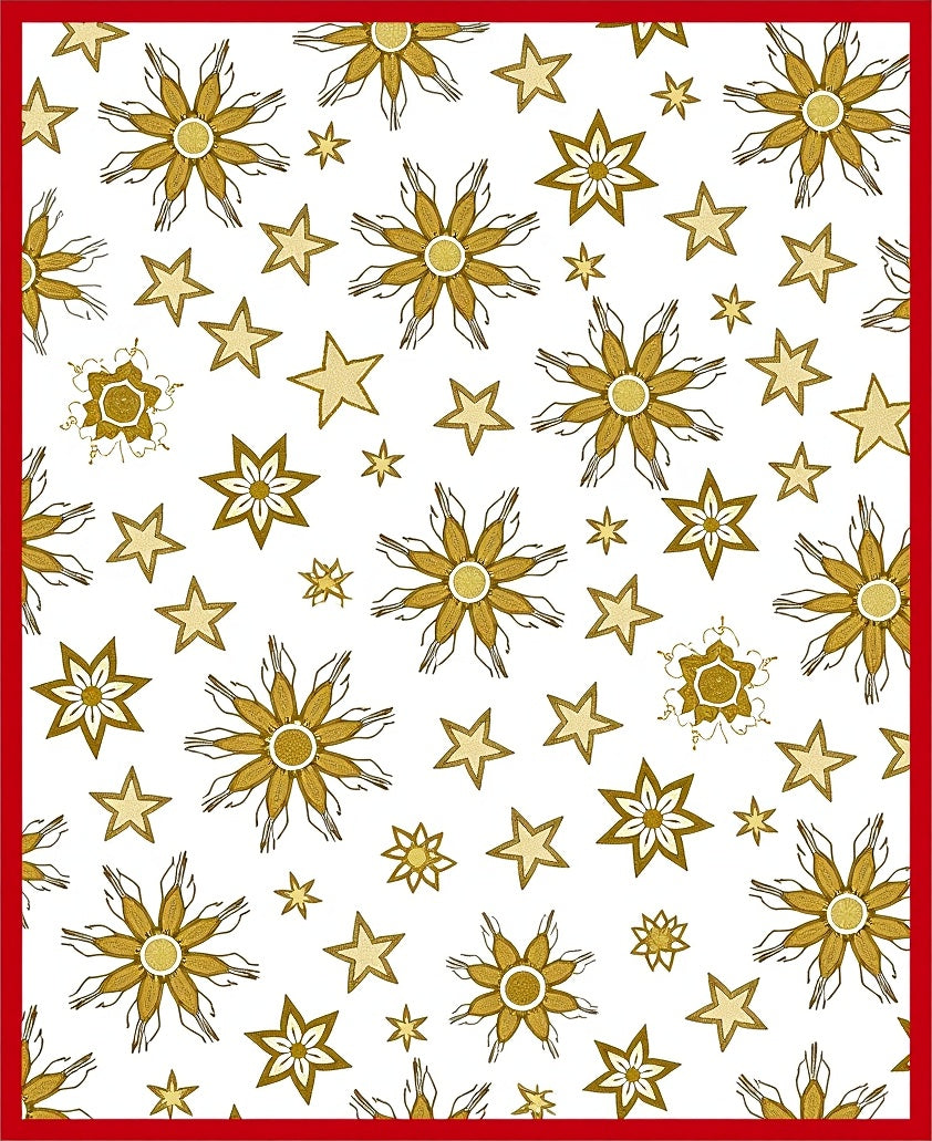 Golden Starburst Flower Scatter Rug