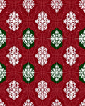 Crimson and Emerald Snowflake Medallions Rug
