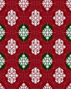 Crimson and Emerald Snowflake Medallions Rug