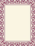Crimson Ornate Floral Border Rug