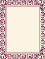 Crimson Ornate Floral Border Rug