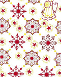 Winter Red and Yellow Snowflake Medallions Rug