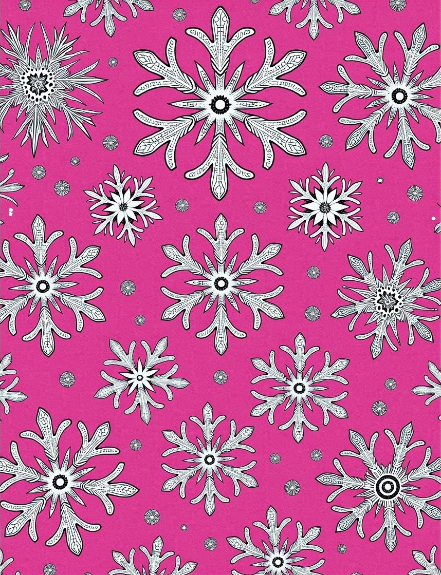 Pink Snowflake Cluster Art Rug