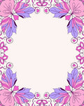Whimsical Pink Purple Floral Corner Rug