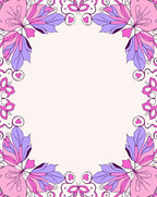 Whimsical Pink Purple Floral Corner Rug