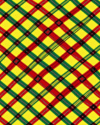 Vibrant Yellow Red Green Plaid Rug