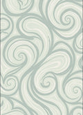 Cool Blue Swirl Abstract Fluid Rug