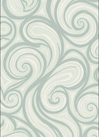 Cool Blue Swirl Abstract Fluid Rug