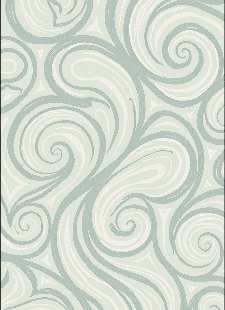 Cool Blue Swirl Abstract Fluid Rug