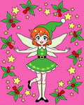 Whimsical Fairy Stars Poinsettia Pink Rug