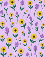 Golden Sunflowers Lavender Sprigs Meadow Rug