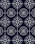 Ornate White Filigree Dark Navy Rug