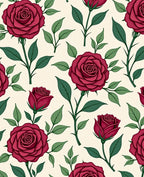 Crimson Rose Botanical Garland Rug