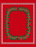 Crimson Holly Berry Garland Border Rug