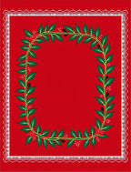 Crimson Holly Berry Garland Border Rug