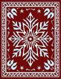 White Crimson Ice Petal Garland Rug