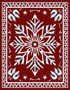 White Crimson Ice Petal Garland Rug