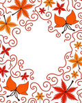 Autumn Leaves Swirl Border Rug