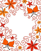 Autumn Leaves Swirl Border Rug