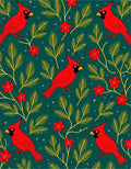 Vibrant Red Cardinal Floral Branch Rug