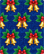 Golden Bells Holly Red Bow Rug