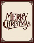 Elegant Crimson Merry Christmas Script Rug