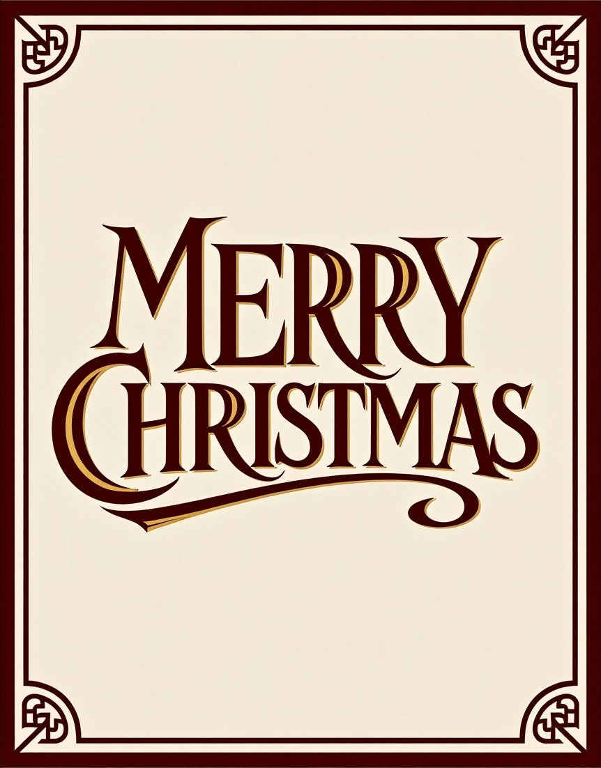 Elegant Crimson Merry Christmas Script Rug