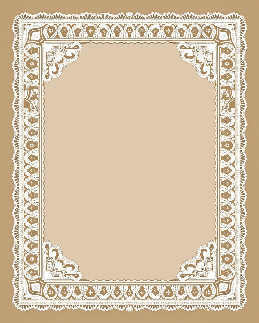 Lace Trimmed Ornate Rectangle Rug