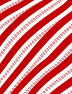 Crimson White Striped Square Collage Rug
