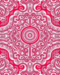 Bold Crimson Medallion Symmetry Rug